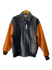 WACKO MARIA Leather Jacket Bomber M Leather BLK Solid LEATHER VARSITY JACKET