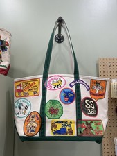 LL Bean Boat  Tote Hand Painted Design Canvas Bag