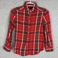 Polo Ralph Lauren Boys Sz S 8 Red Plaid Flannel Shirt Preppy Holiday Cotton Cozy