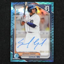 2024 Bowman Chrome - Samuel Gil - /150 - Reptilian Blue Refractor Auto - #CPA-SG