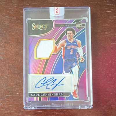 Panini Select Cade Cunningham Rookie Jersey Auto Purple Prizm #43 /99