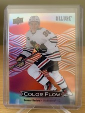 2024-25 UPPER DECK ALLURE CONNOR BEDARD COLOR FLOW RED-ORANGE #CFL-17 BLACKHAWKS