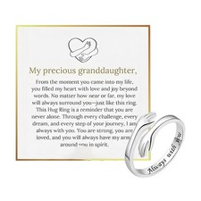 Hug Ring For Granddaughter, To My Granddaughter Ring From Hug-Silver