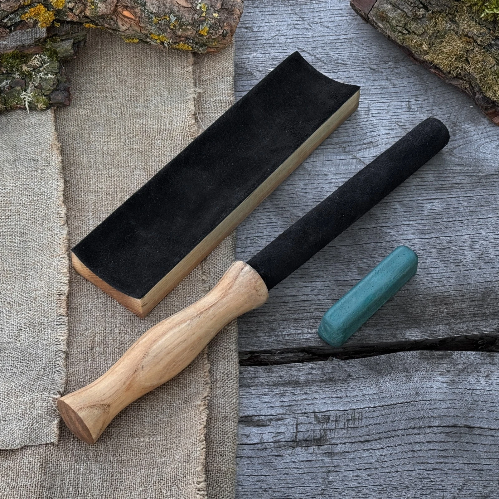 Leather Strop Kit 11.22in Honing Paddle Knife Chisels Sharpening Tool Set