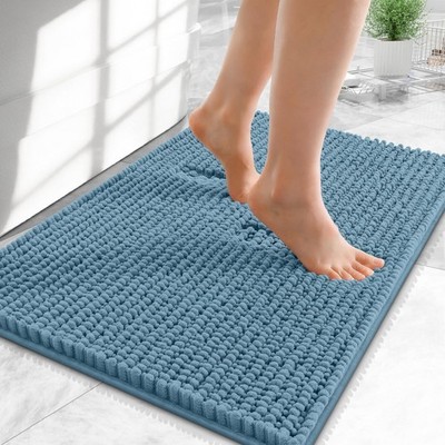 OLANLY Thick Small Bathroom Rugs 24x16, Extra Soft 24'' X 16'', Airy Blue
