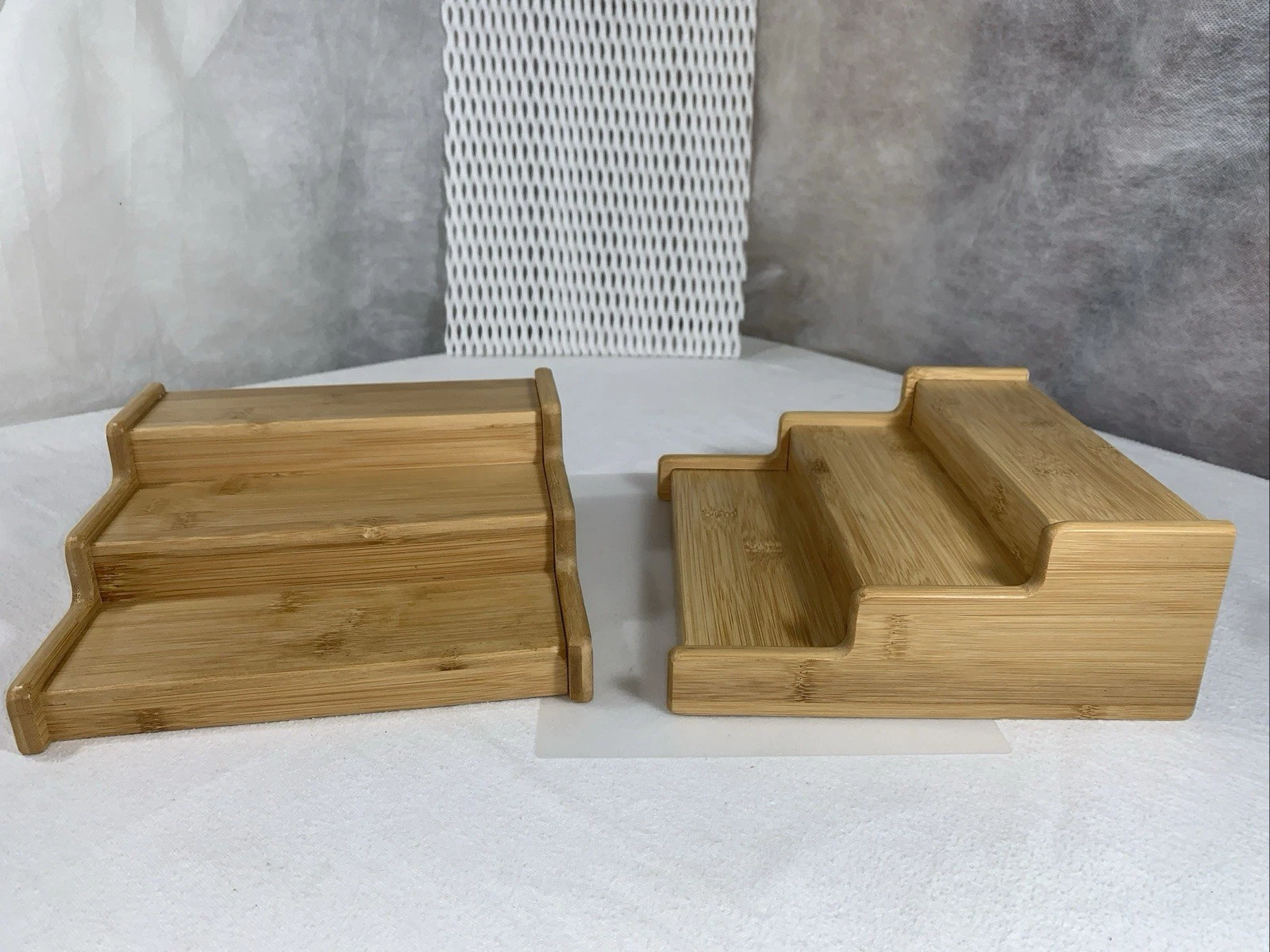 Spice Rack Kitchen Cabinet Organizer 3 Tier Bamboo Expandable Display Shelf LOT