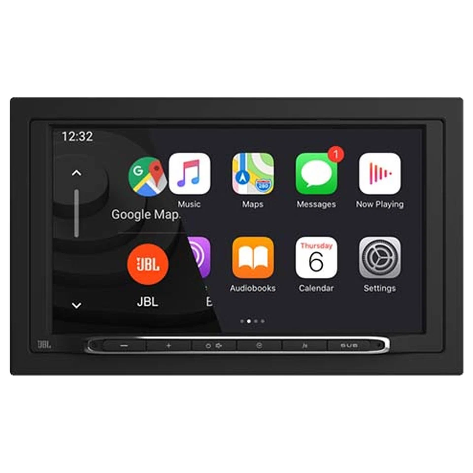 Receptor Bluetooth JBL 2 DIN con kit de instalación, conector de altavoz, adaptador de antena Foto 2 de 4