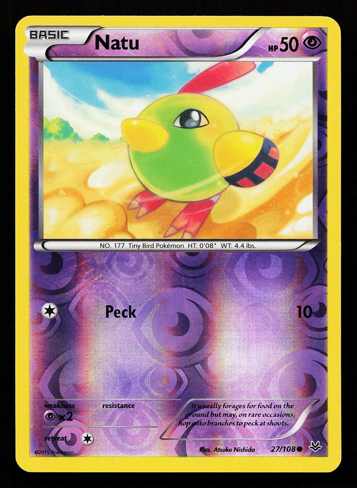 Natu 27/108 Reverse Holo Common Roaring Skies Pokemon Card