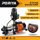 PORIYA Black Garden Water Pump High Pressure 2500W 5-Stage Tank Irrigation