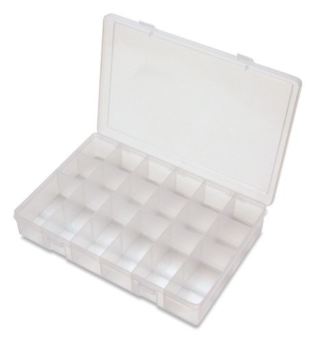 Durham SP6-CLEAR 6-Compartment Small Parts Organizer Box - Made In USA Storage Solution