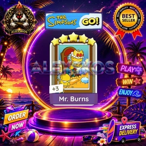 Mr. Burns ⭐Monopoly Go Sticker MOGO The Simpsons Go! Stickers 🌟FastDelivery