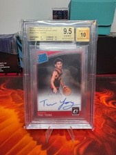 Trae Young 2018 Optic Rookie Auto BGS 9.5 (POP 5 NONE HIGHER) On card auto!!. rookie card picture