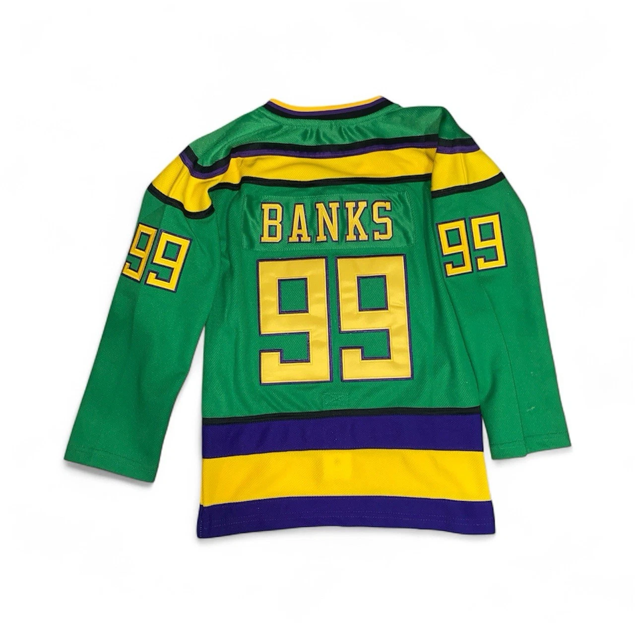 Mighty Ducks Movie Adam Banks #99 Green Hockey Jersey