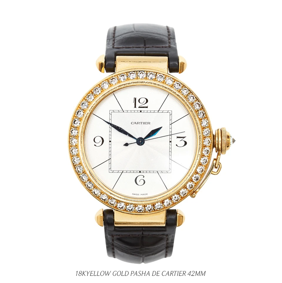 CARTIER PASHA 42mm DIAMOND BEZEL 18KT GELBGOLD | WJ120251