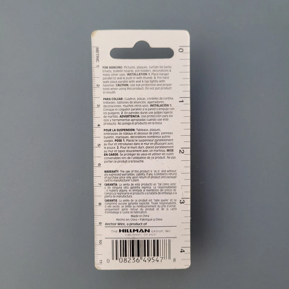 Hillman Colonial Acabado Dorado Push Pin Colgadores Anclaje Alambre 122210 Lote de 3 Foto 4 de 4