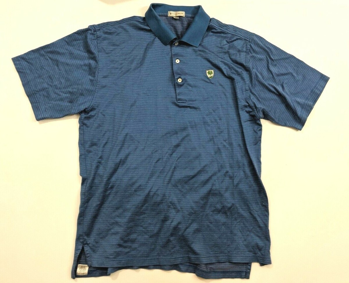 Peter Millar Oak Tree Golf Club Logo Cotton Polo Shirt Size Large