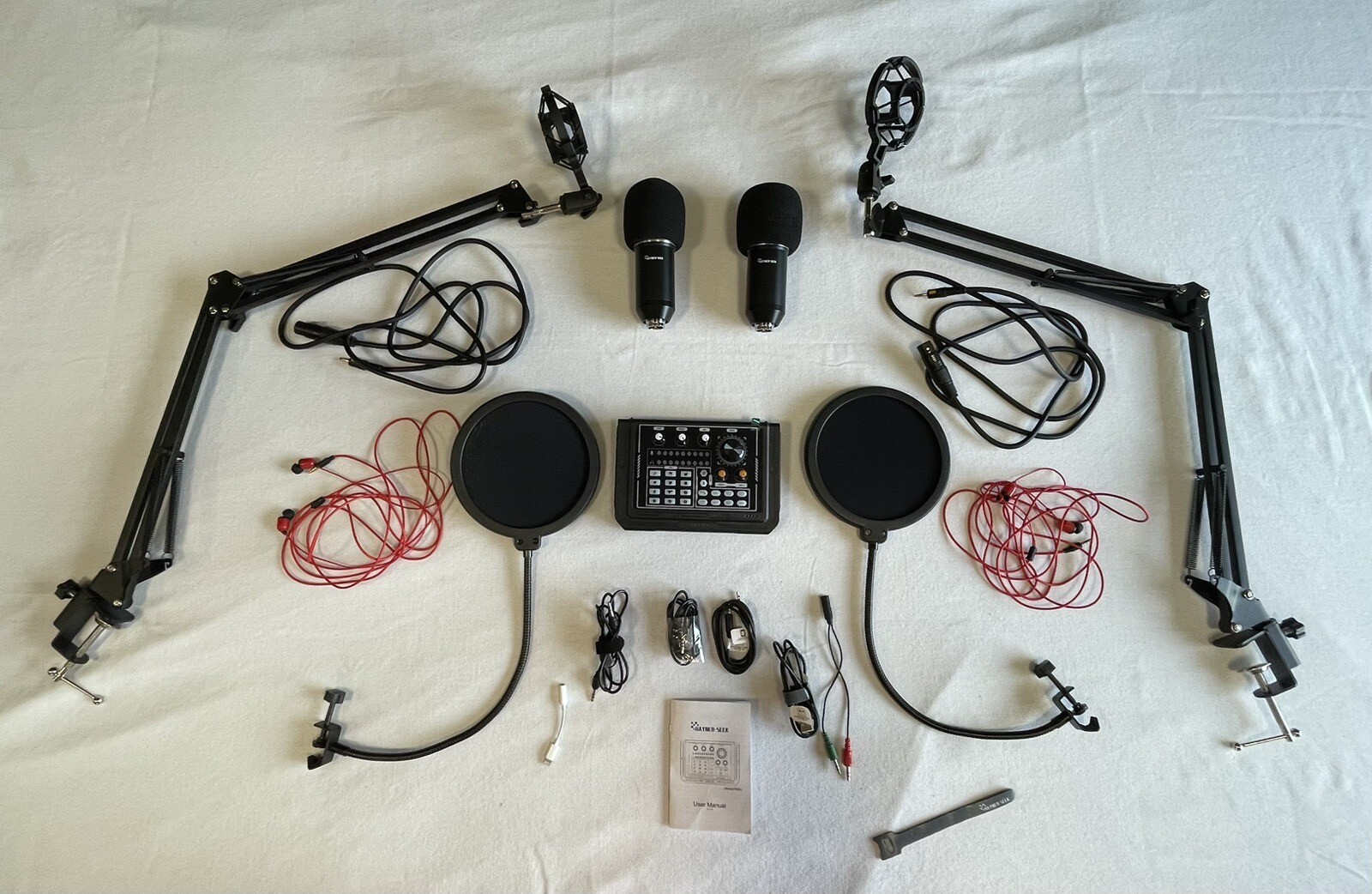 Pacote De Equipamentos De Podcast Hayner-seek Para 2 Pessoas | Frete Grátis