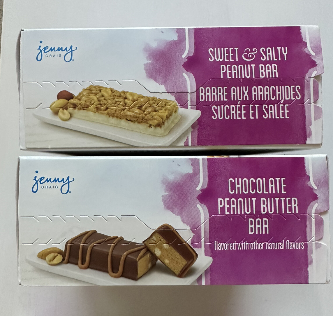 6 PACK Jenny Craig Bars 3 Sweet & Salty Peanut Bar & 3 Chocolate Peanut