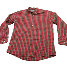 Eddie Bauer Shirt Mens XL Long Sleeve Button Up Pocket Classic Fit Red