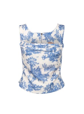 NEW Miaou Imogene Corset In Blue Toile For Women's Size Medium