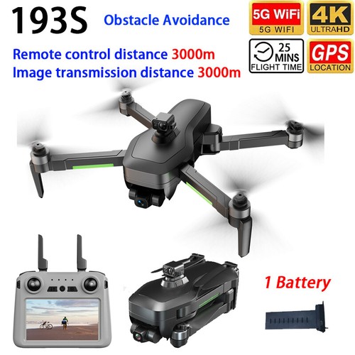 193S Drone GPS 5G WIFI PFV 3-axis Gimbal 4K HD Dual Camera Selfie Quadcopter 3KM