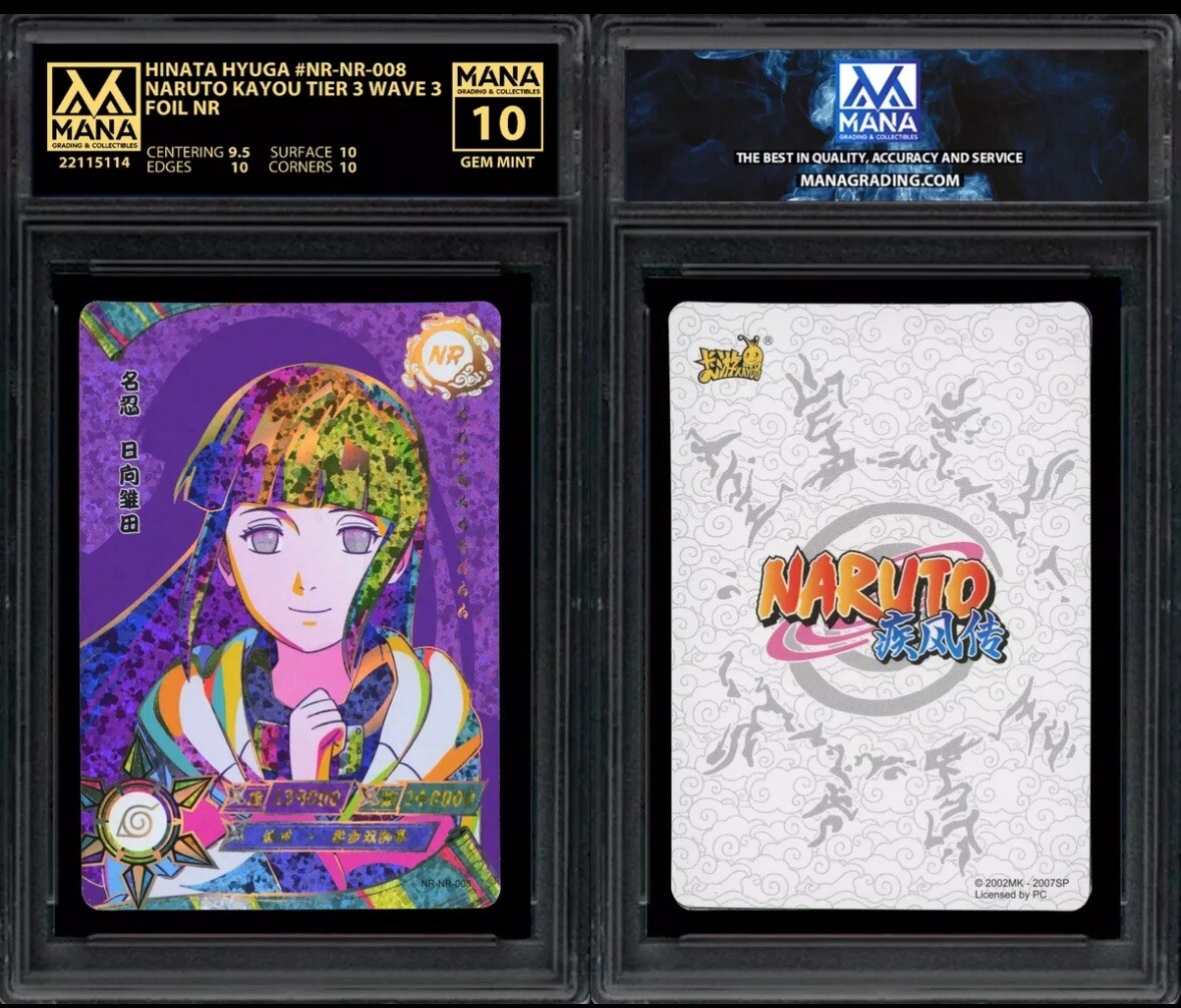 NARUTO KAYOU HINATA HYUGA #NR-NR-008 FOIL NR MANA 10 GEM MINT -AI