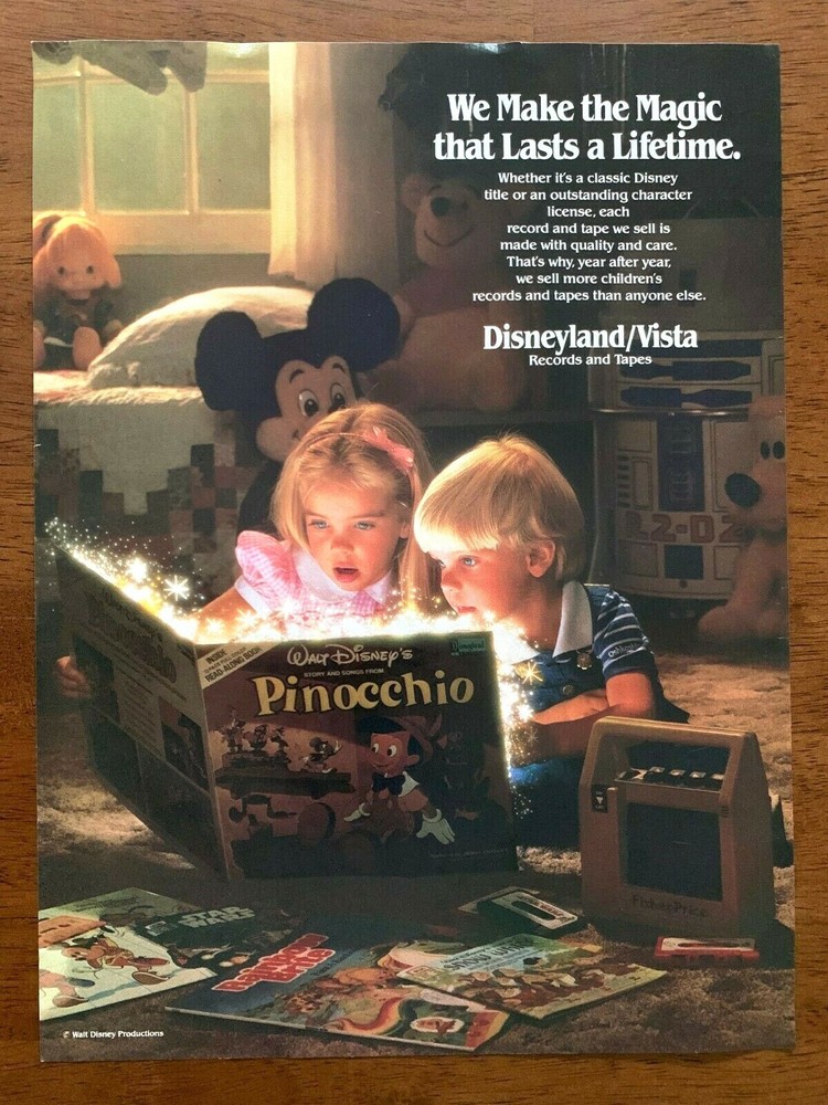 1987 Disneyland/Vista Records Tapes Books Vintage Print Ad/Poster Disney Mickey