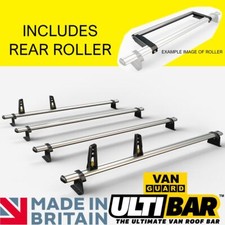Vauxhall Movano Roof Rack 2010-2021 4x Roof Bars + Roller Van Guard Ultibar+