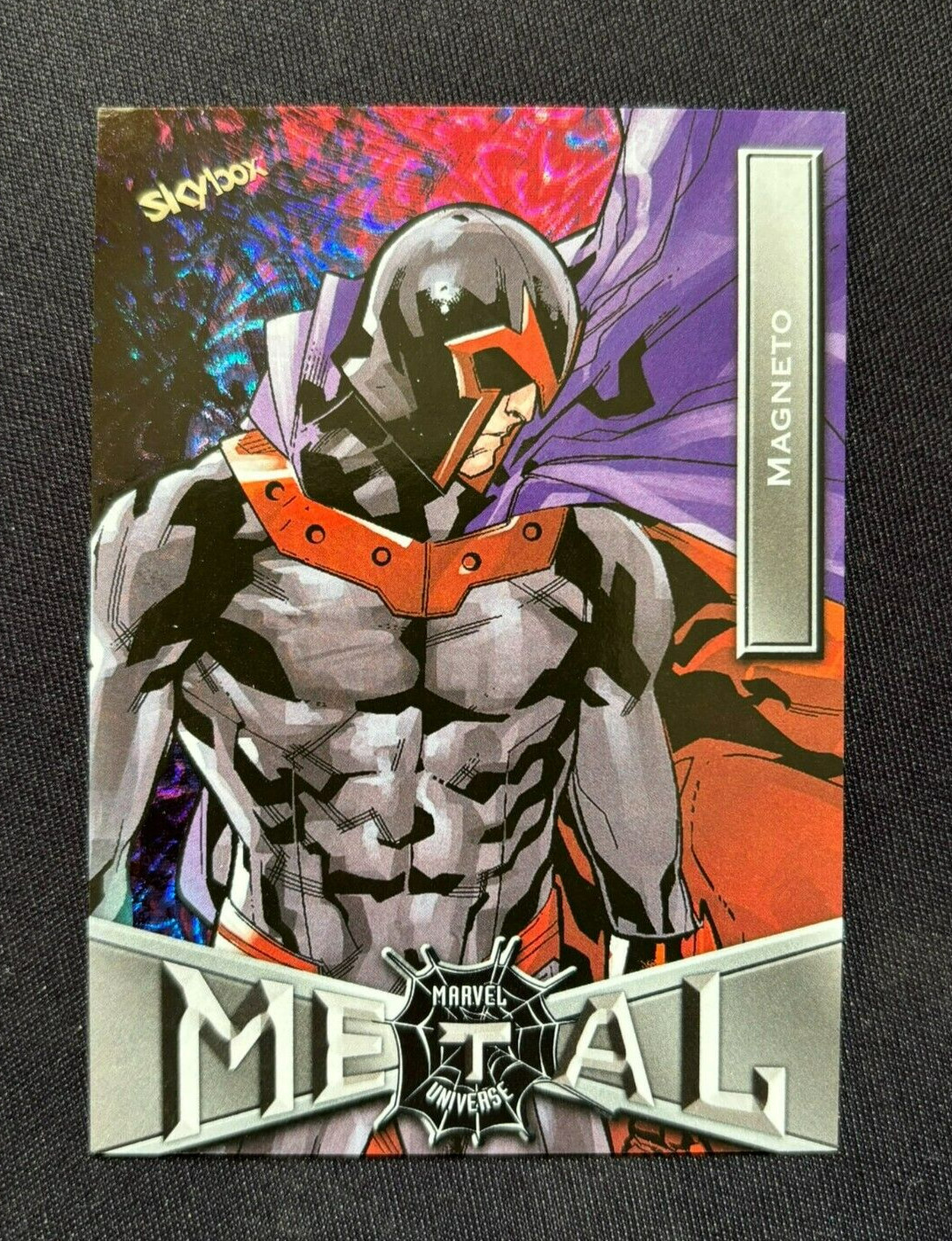 2022 UD Marvel Skybox Metal Spider-Man Magneto Grandiose Parallel #47 X-Men