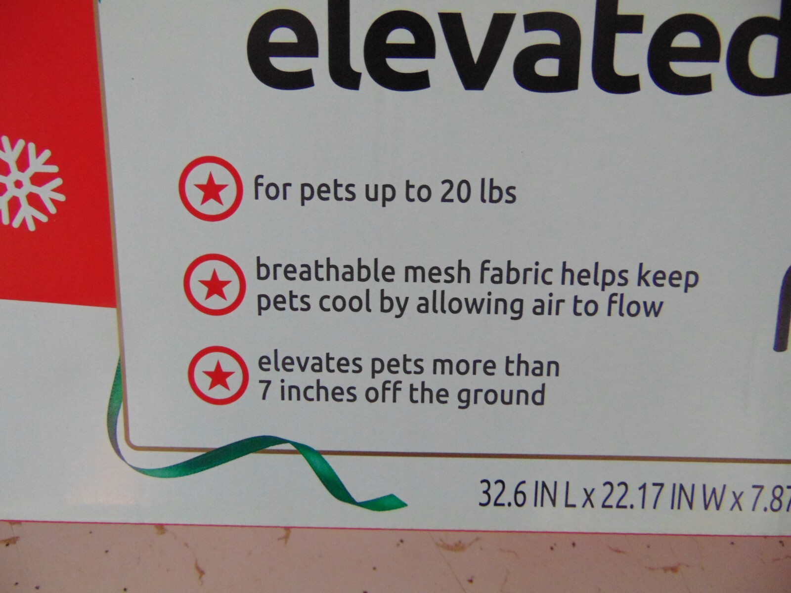 Charity Elevated Pet Dog Cat Bed Cot 20lbs 7 Inches off