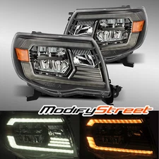 POLISHED BLACK LED CRYSTAL HEADLIGHTS ASSEMBLY FOR 2005-2011 TOYOTA TACOMA