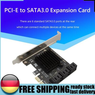 6 Ports SATA III PCI E Express 3.0 X4 Controller Expansion Card Adapter 6Gbps