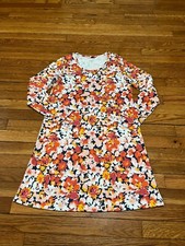 Lands’ End Women’s Long Sleeve Floral Dress Size XS Petite XSP Soft Cotton