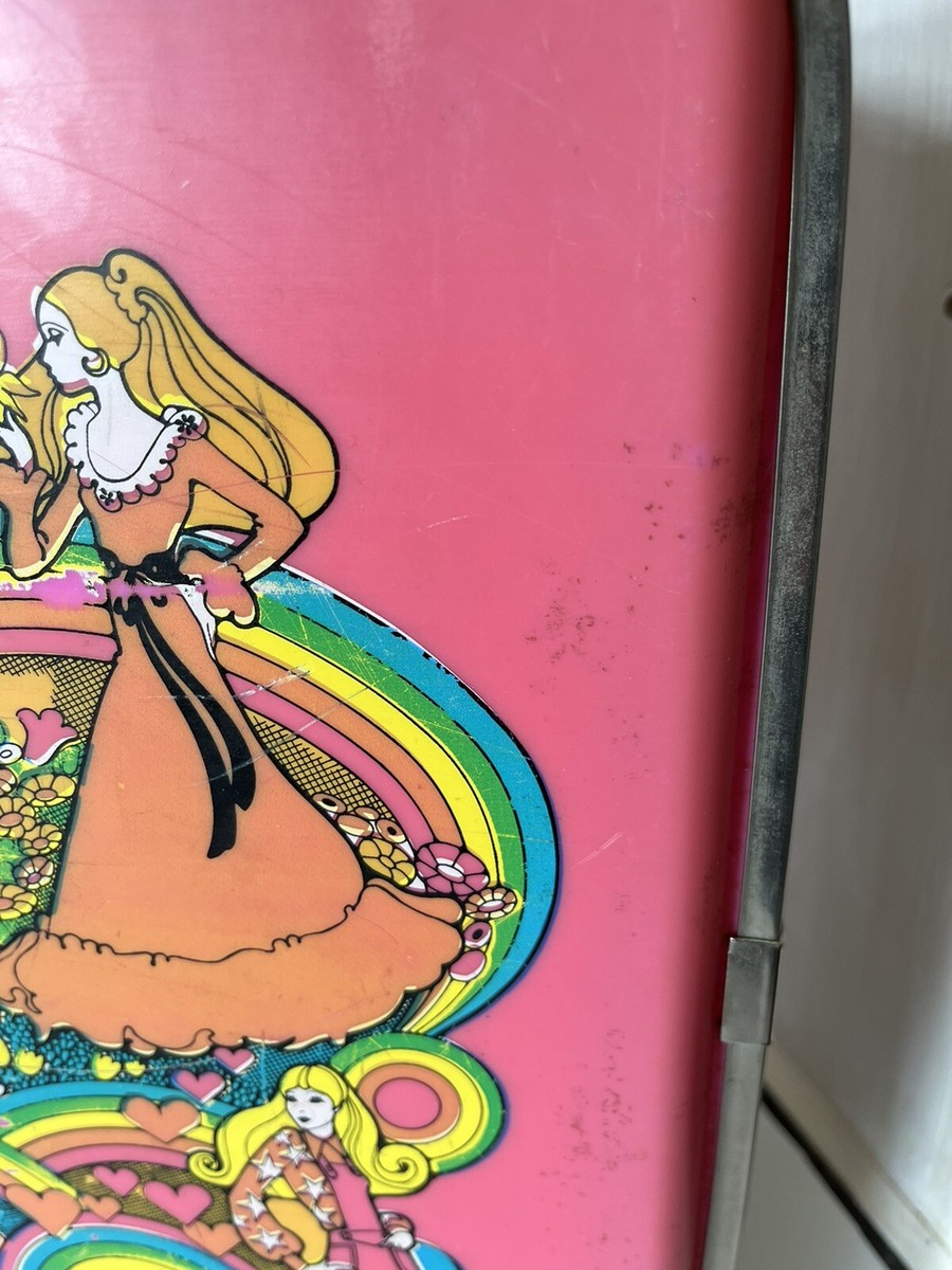 Vintage Pink Barbie Travel Trunk Mattel 1972 Clothes Hard