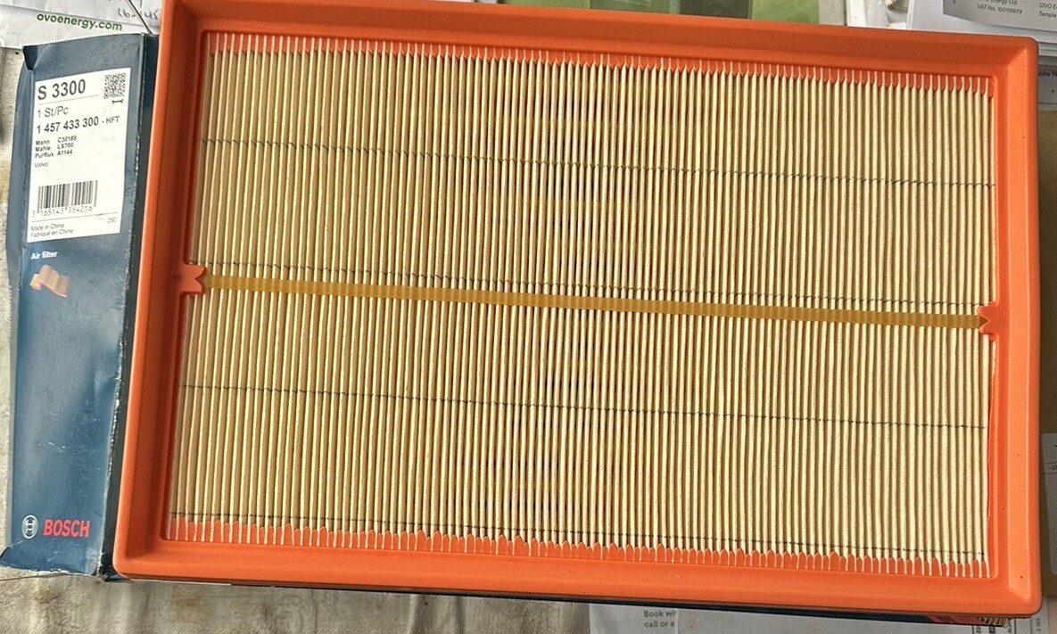 Bosch Air Filter For Volvo S60, S80,  V70 And XC70. S3300