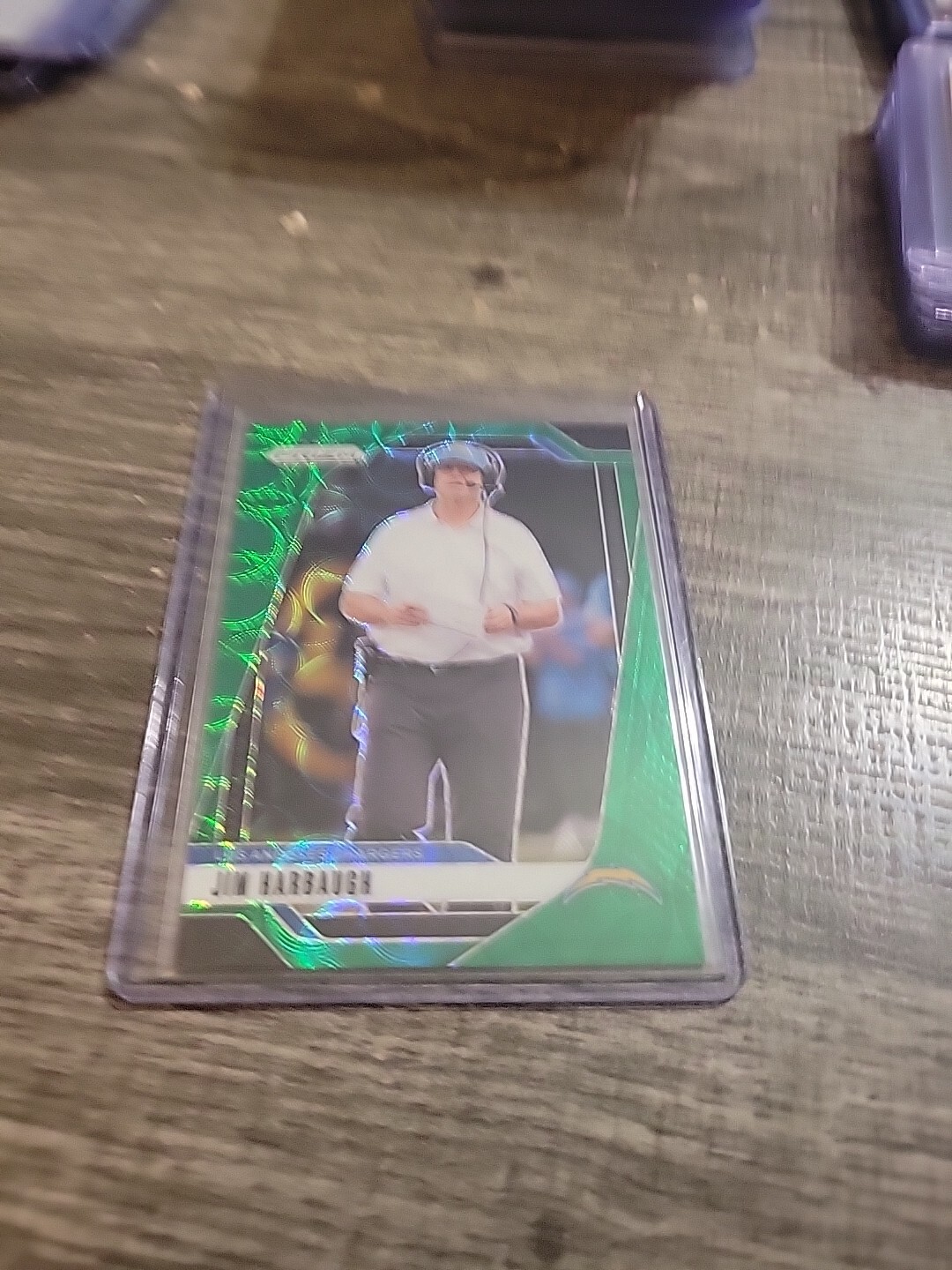 2024 Panini Prizm Green Scope JIM HARBAUGH #/75 Chargers