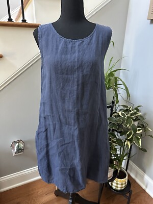Lungo Larno Linen Sleeveless Navy Blue Dress Minimalist Small | eBay Lungo Larno Linen Sleeveless Navy Blue Dress Minimalist Small | eBay