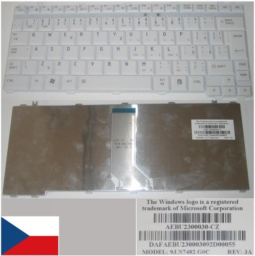 Keyboard qwerty Czech Cz TOSHIBA A600 M800 U400 AEBU2300030-CZ 9J.N7482.G0C
