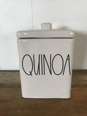 Rae Dunn Ceramic Rectangle ''QUINOA'' Canister Brand New!