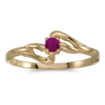 Ring 14 Karat Gelbgold rund Rubin