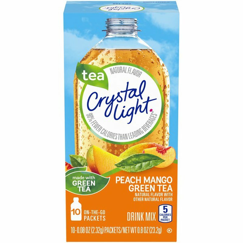 12-Pack Crystal Light Peach Mango Green Tea Drink Mix 120 On-the-Go Packets