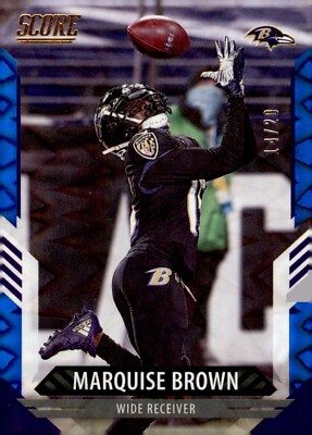 2021 Score Blue Explosion #89 Marquise Brown /20