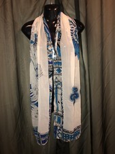 Pretty Chiffon Women's SCARF ABSTRACT Border FLORAL