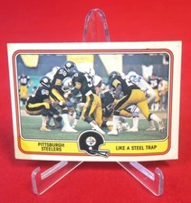 Pittsburgh Steelers Like A Steel Trap 1981 Fleer NFL FOOTBALL CARD #44/88 EX