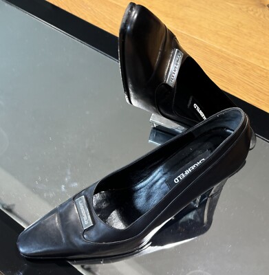 KARL LAGERFELD-Pumps-Hochabsätze mit Glanzverchromung-Gr. 39 - 40