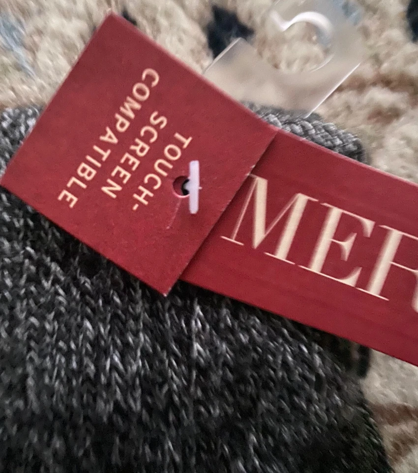 Guantes Tejidos Merona Adultos X Gris Compatible con Pantalla Táctil NUEVOS NUEVOS CON ETIQUETAS Foto 2 de 4