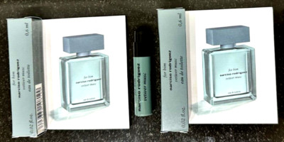 Lot of 2: NARCISO RODRIGUEZ for Him VETIVER MUSC EDT Spray Sample 2 x 0.6 ml.