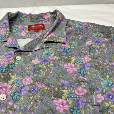 SUPREME 19SS Mini Floral Rayon Shirt Short Sleeve Open Collar