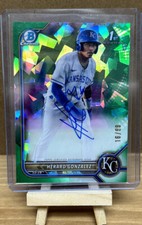 2022 Bowman Chrome Herard Gonzalez Green Atomic Refractor Auto #'d /99 KC Royals