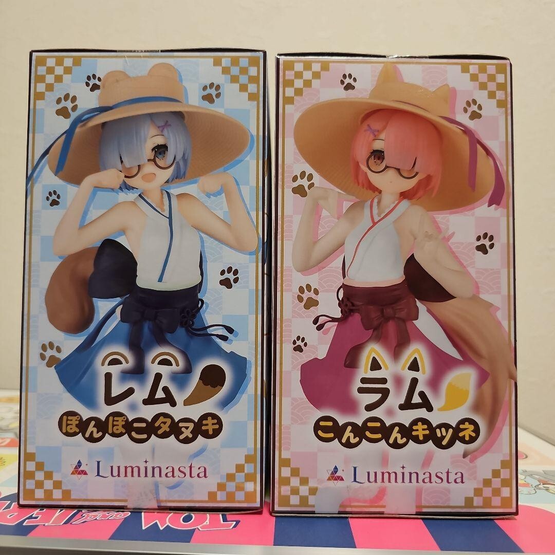 Re Zero Luminasta Figure Ram Konkon Fox Rem Ponpoko Raccoon Dog